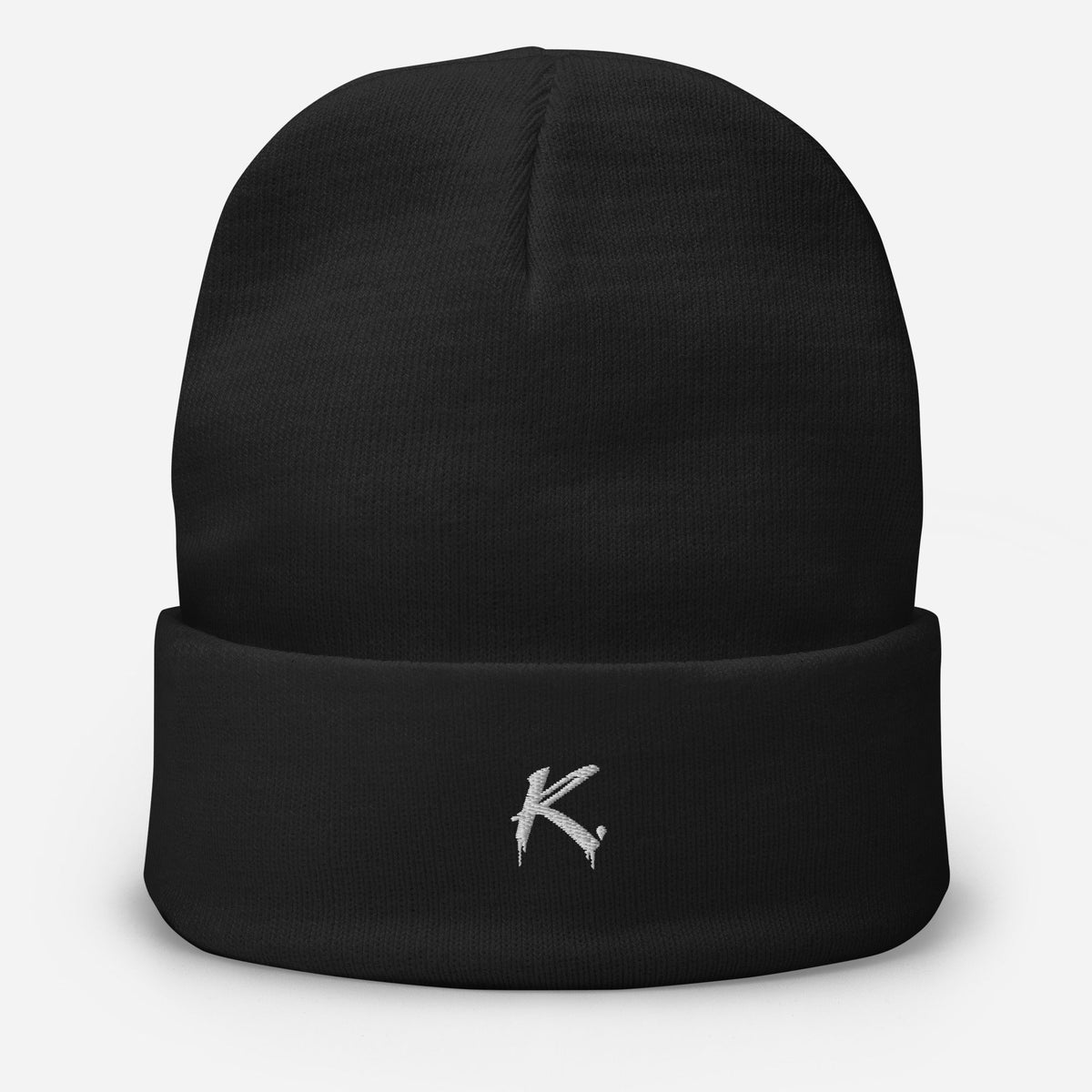 Urban Fashion & Streetwear | Craftklart black embroidered beanie with a snug cotton blend fit for winter warmth