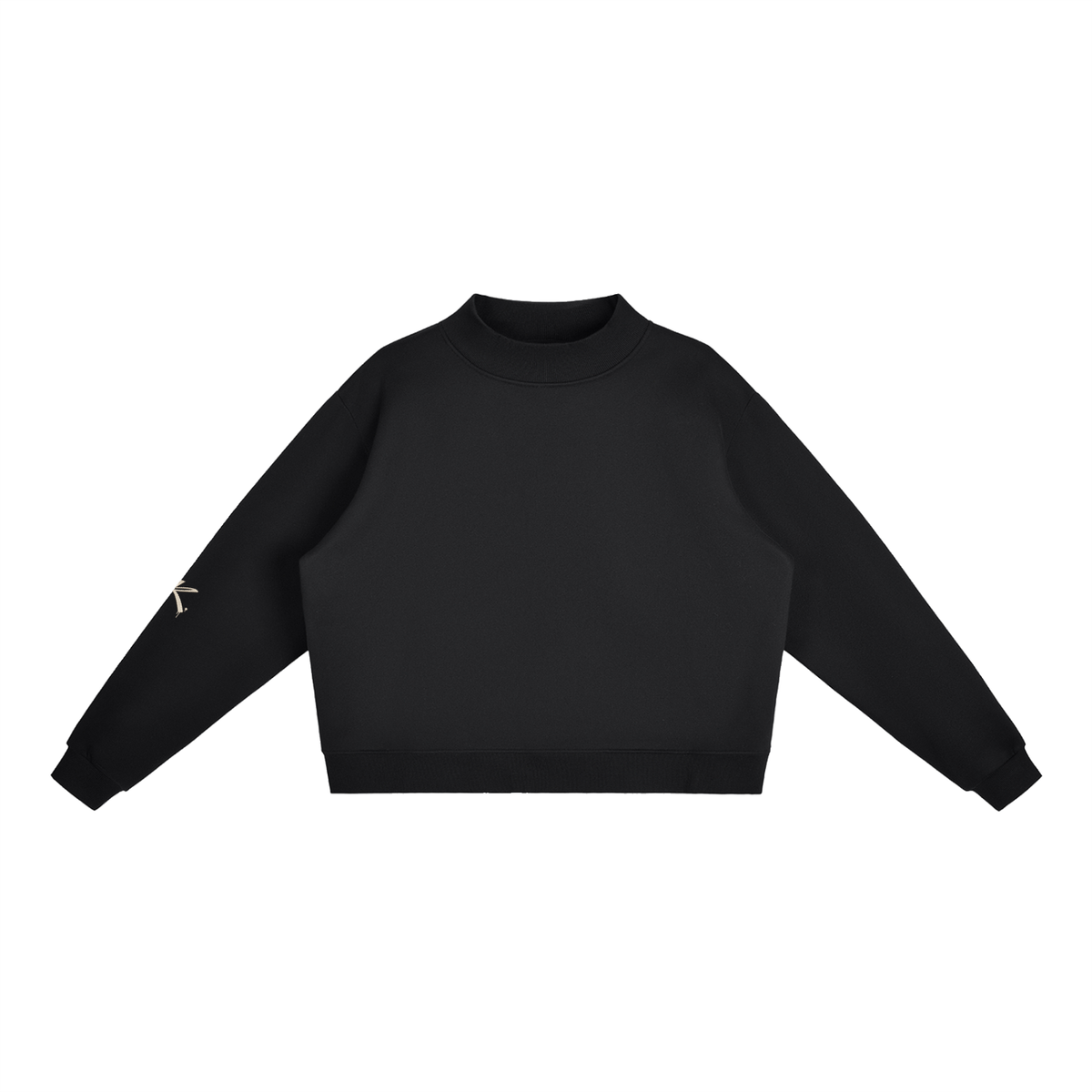 Urban Fashion & Streetwear | Craftklart black oversized fleece mock-neck sweatshirt with drop shoulders