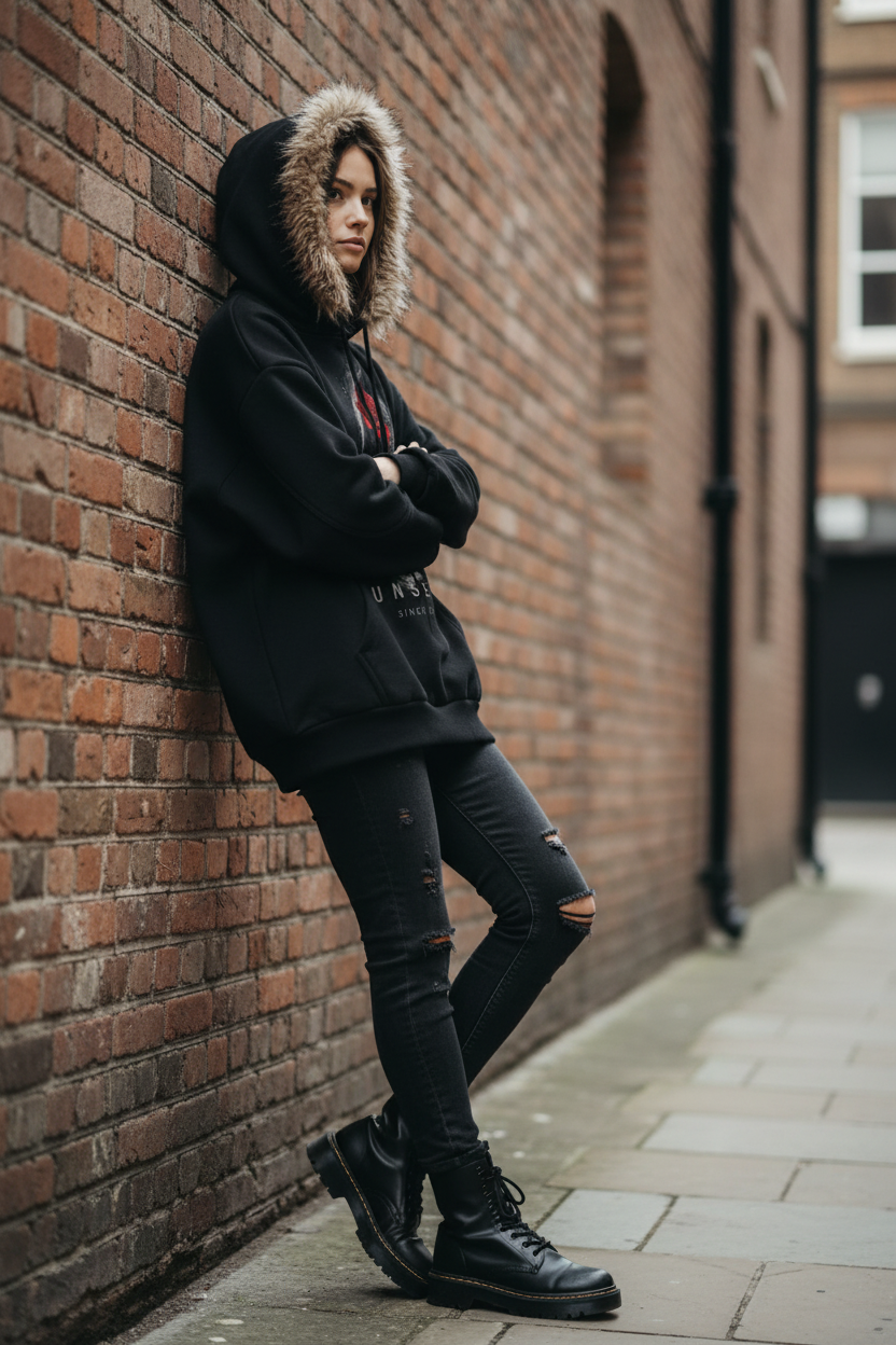 Urban Fashion & Streetwear | Craftklart Faux Fur Hooded Zip Up Jacket