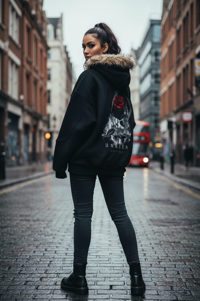Urban Fashion & Streetwear | Craftklart Faux Fur Hooded Zip Up Jacket