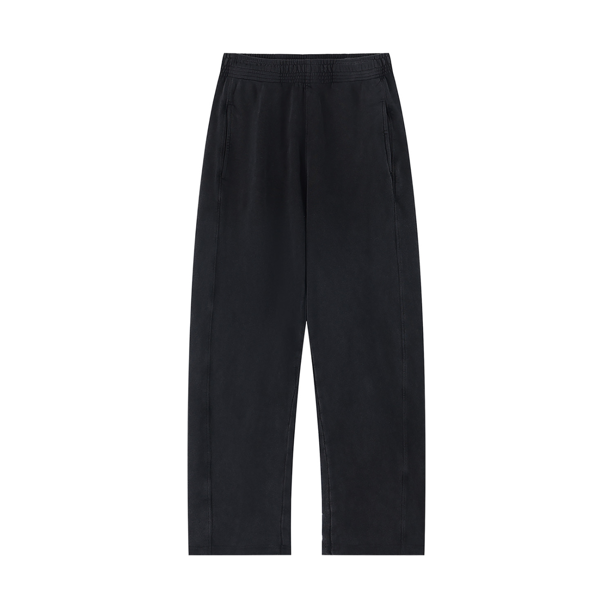 Urban Fashion & Streetwear | Craftklart black mineral wash straight leg cotton sweatpants with elastic waist