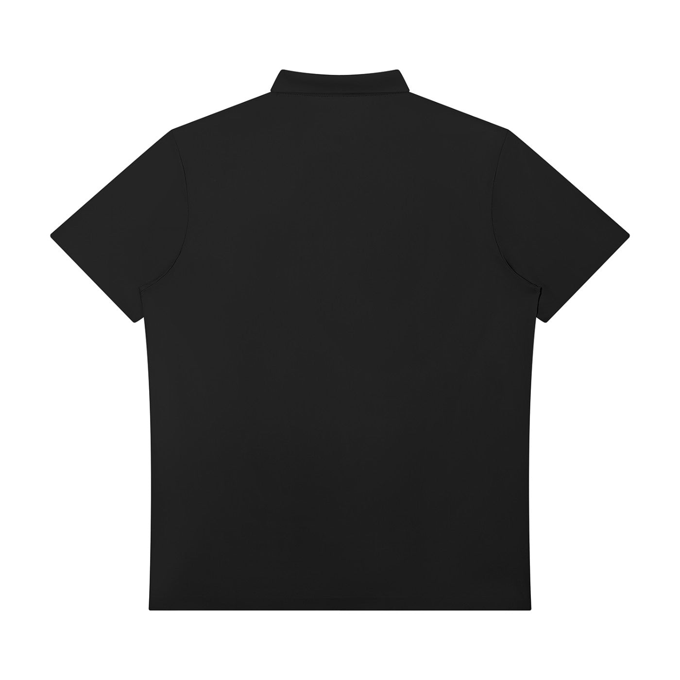 Back view of a plain black Urban Fashion & Streetwear | Craftklart performance polo shirt with a slim-fit design.