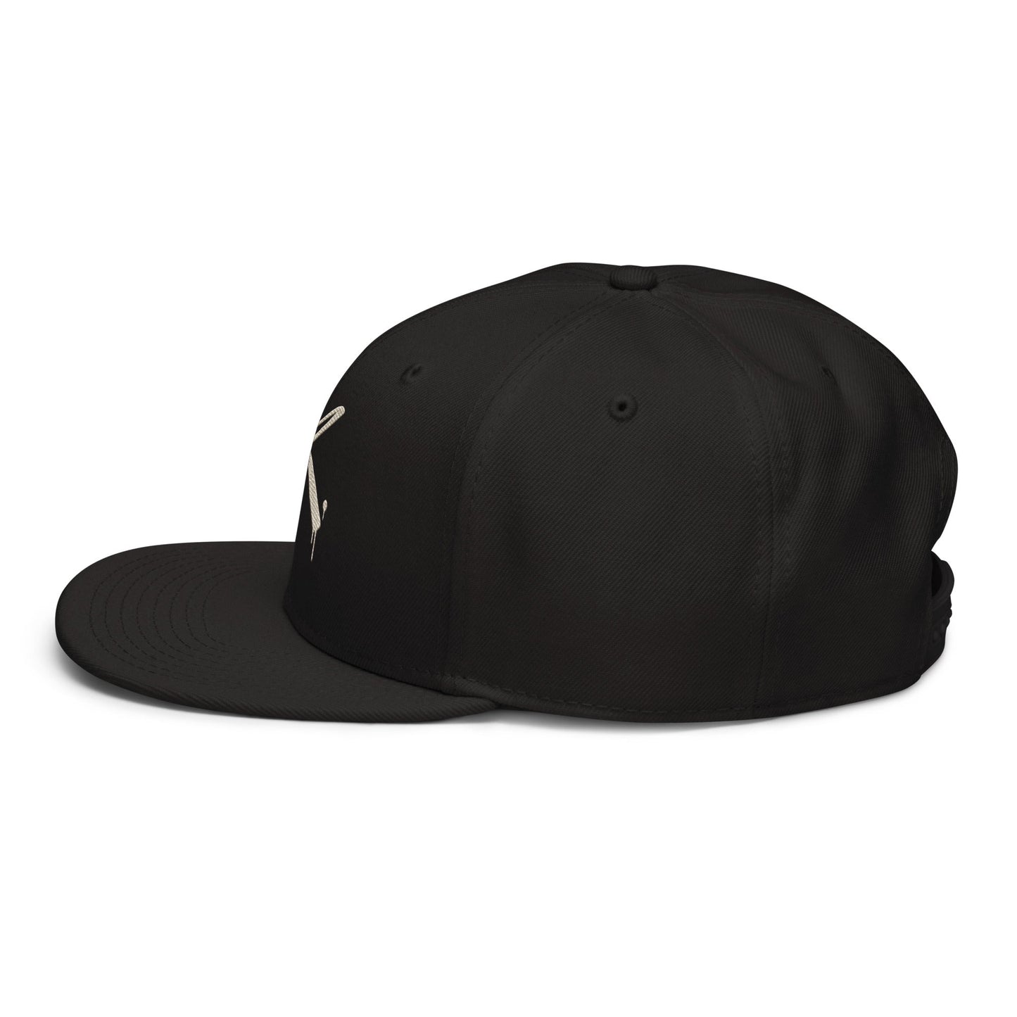Urban Fashion & Streetwear | Craftklart black structured six-panel snapback cap with a flat visor and side profile view