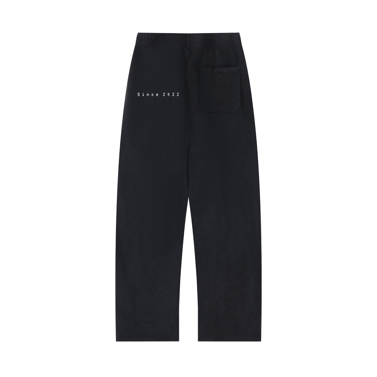 Urban Fashion & Streetwear | Craftklart black mineral wash straight leg sweatpants with back pocket and logo detail.
