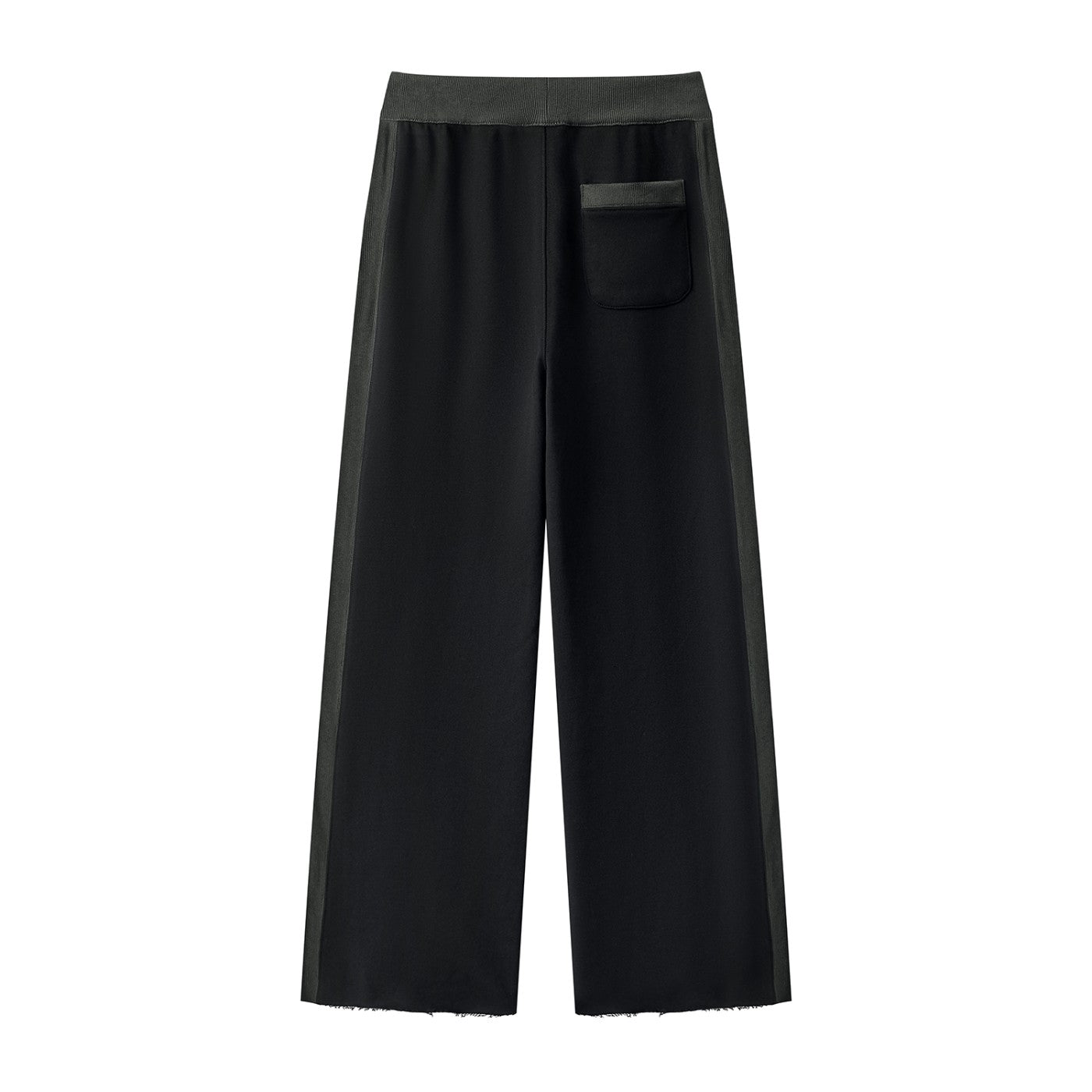 Urban Fashion & Streetwear | Craftklart black cotton color block sweatpants with a raw hem and back pocket.
