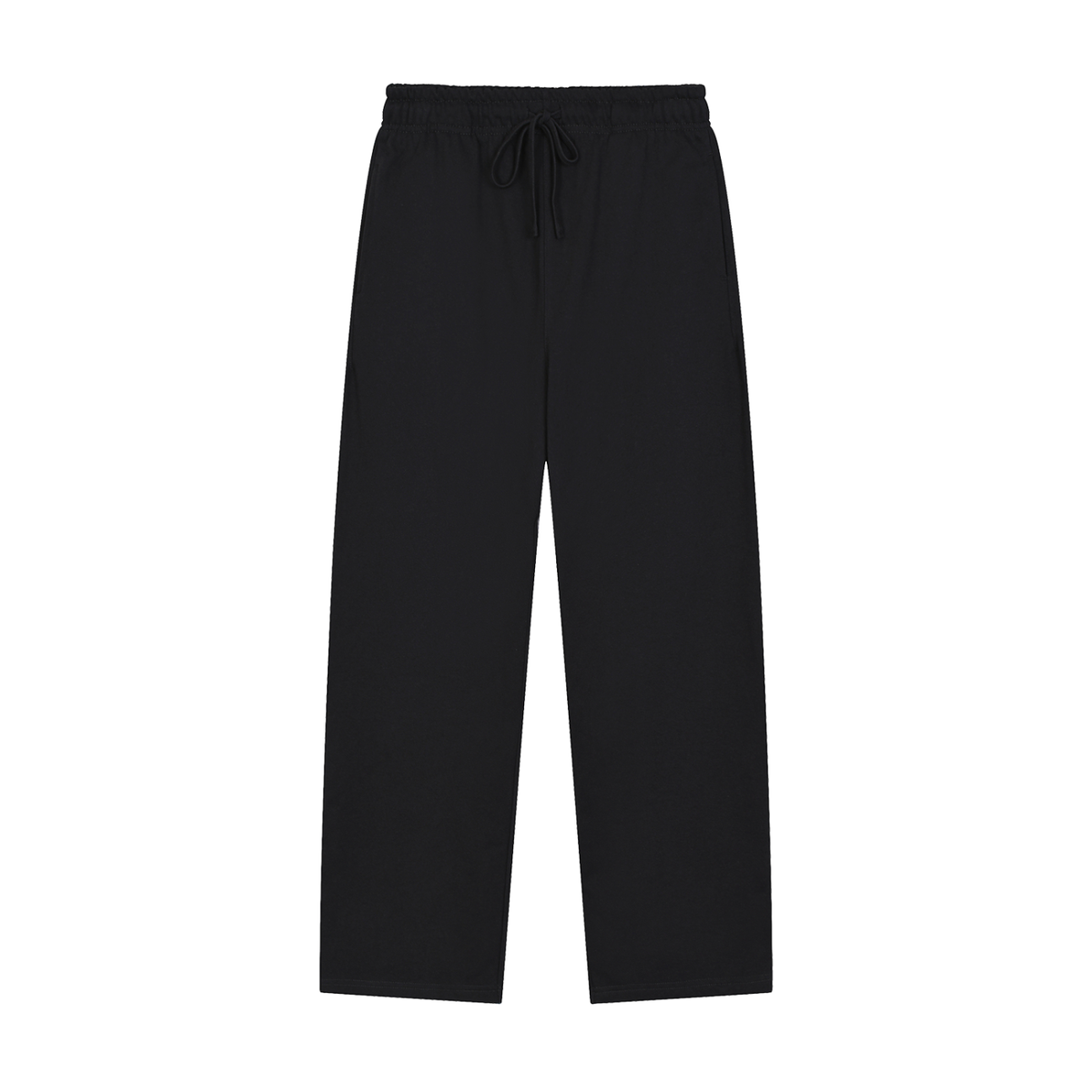 Urban Fashion & Streetwear | Craftklart black straight-leg sweatpants with an elastic drawstring waistband.