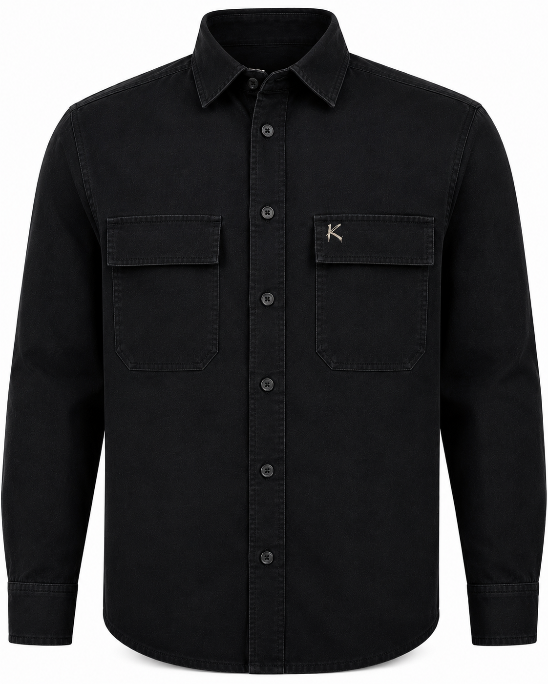 Urban Fashion & Streetwear | Craftklart black utility overshirt with button-down front and two chest pockets.