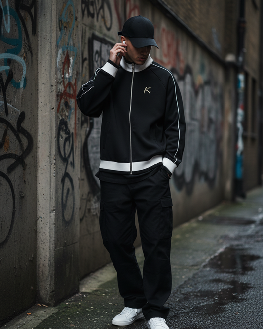 Colour Block Raglan Zip Track Jacket — Full Zip Streetwear