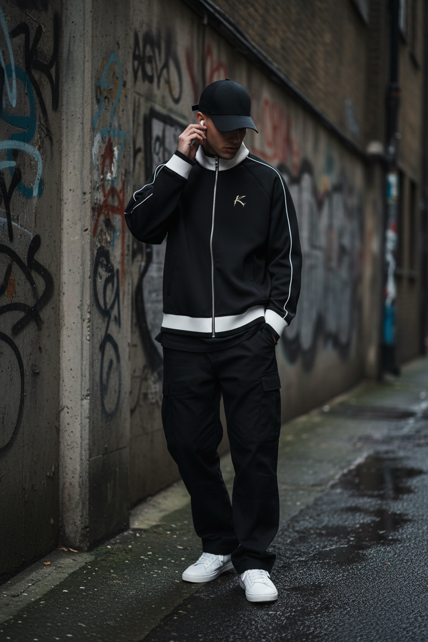 Colour Block Raglan Zip Track Jacket — Full Zip Streetwear