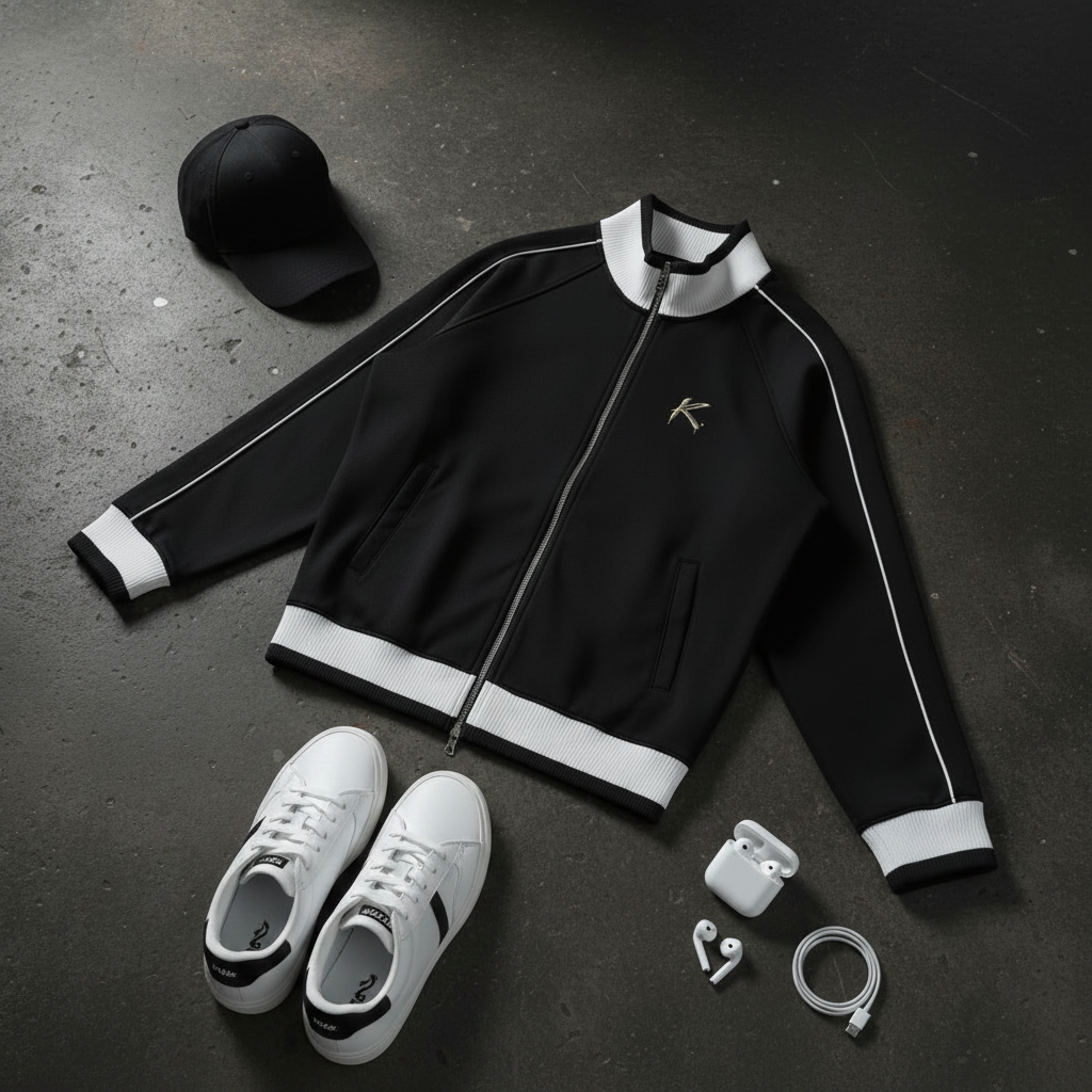 Colour Block Raglan Zip Track Jacket — Full Zip Streetwear