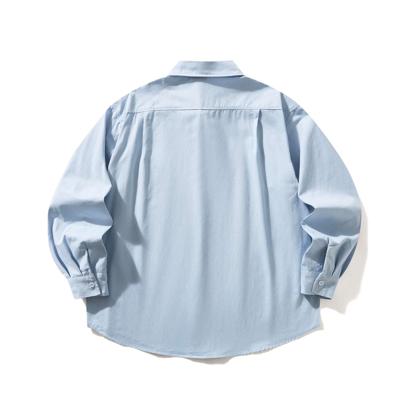 Back view of Urban Fashion & Streetwear | Craftklart oversized light blue cotton blend shirt with long sleeves