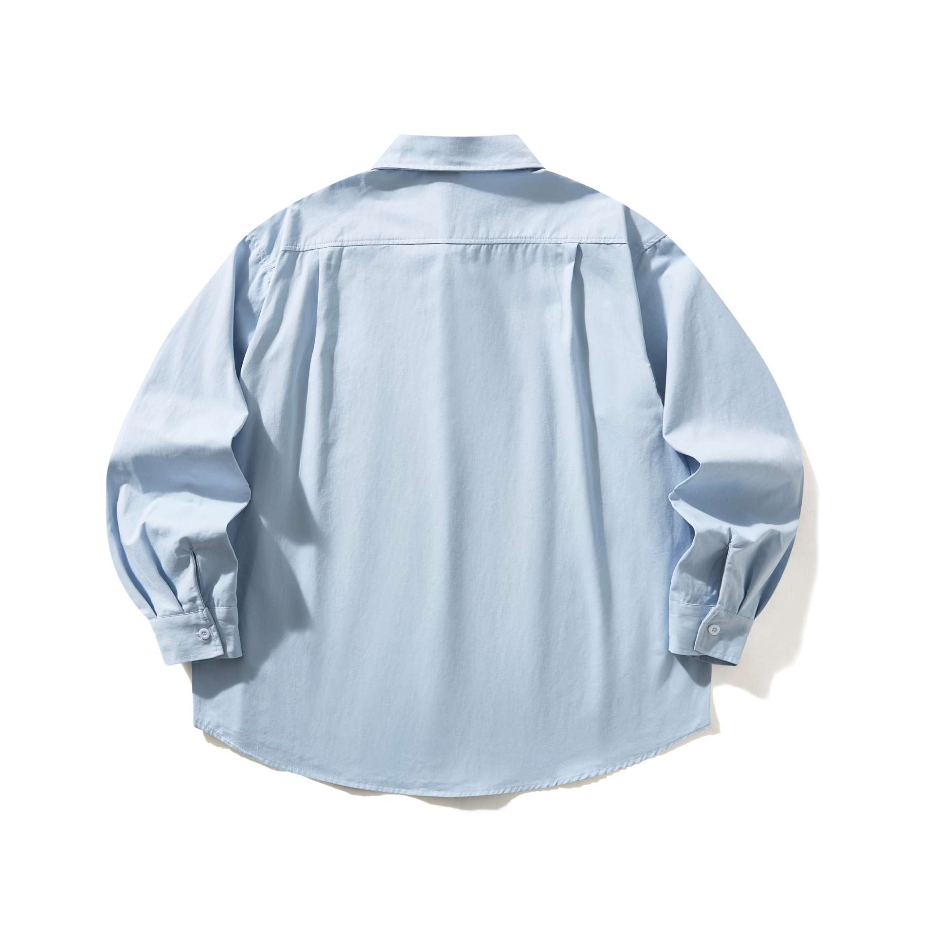 Back view of Urban Fashion & Streetwear | Craftklart oversized light blue cotton blend shirt with long sleeves