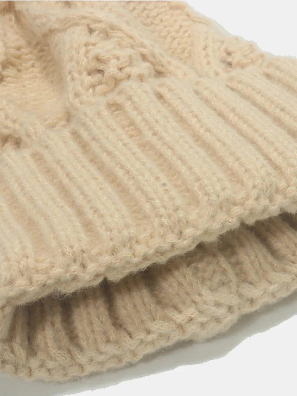 Urban Fashion & Streetwear | Craftklart blush pink acrylic cable-knit hat with a ribbed roll rim detail