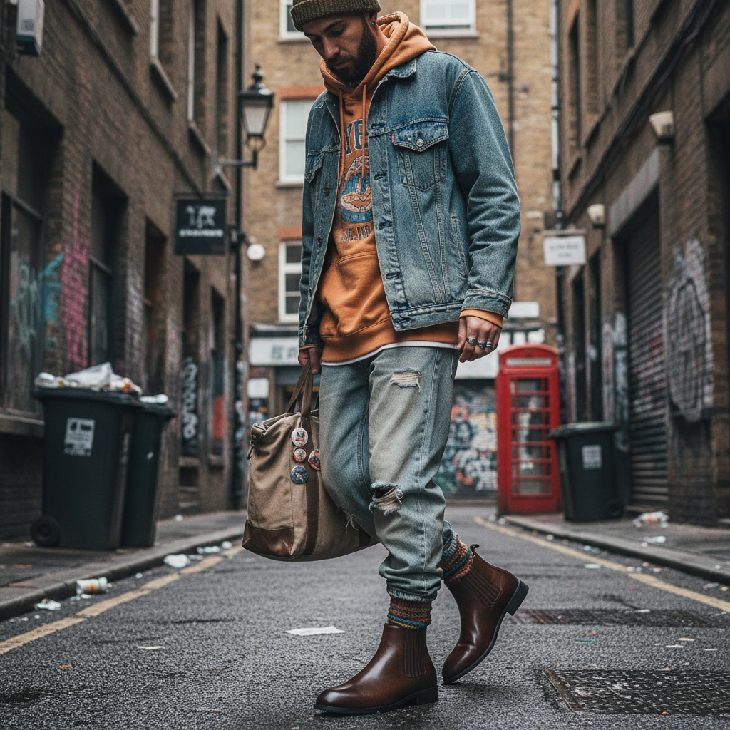Men's casual shoes by Desaidb featuring Borough faux leather design with urban streetwear style and craftsmanship details.