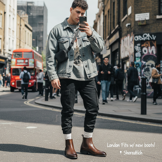 Craftklart men's casual shoes in brown faux leather, featuring urban streetwear style and comfortable design.
