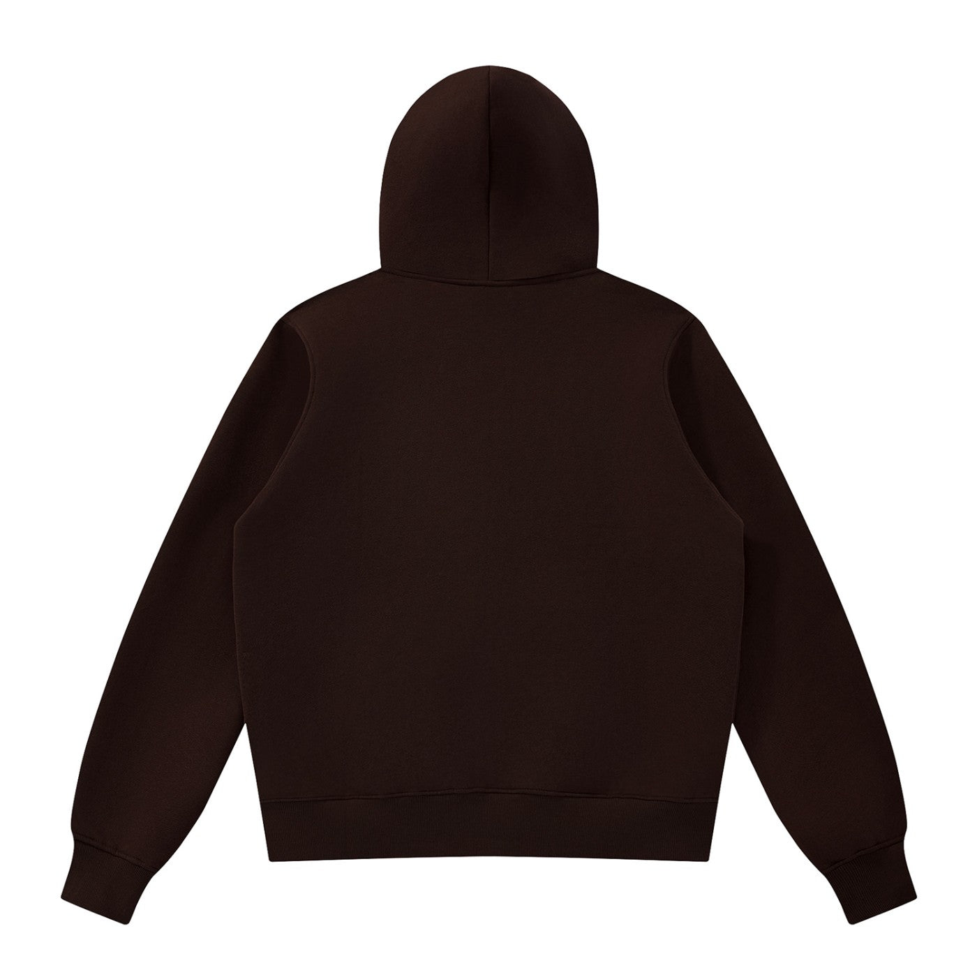 Urban Fashion & Streetwear | Craftklart unisex brown fleece full zip hoodie, back view, casual cotton blend design.