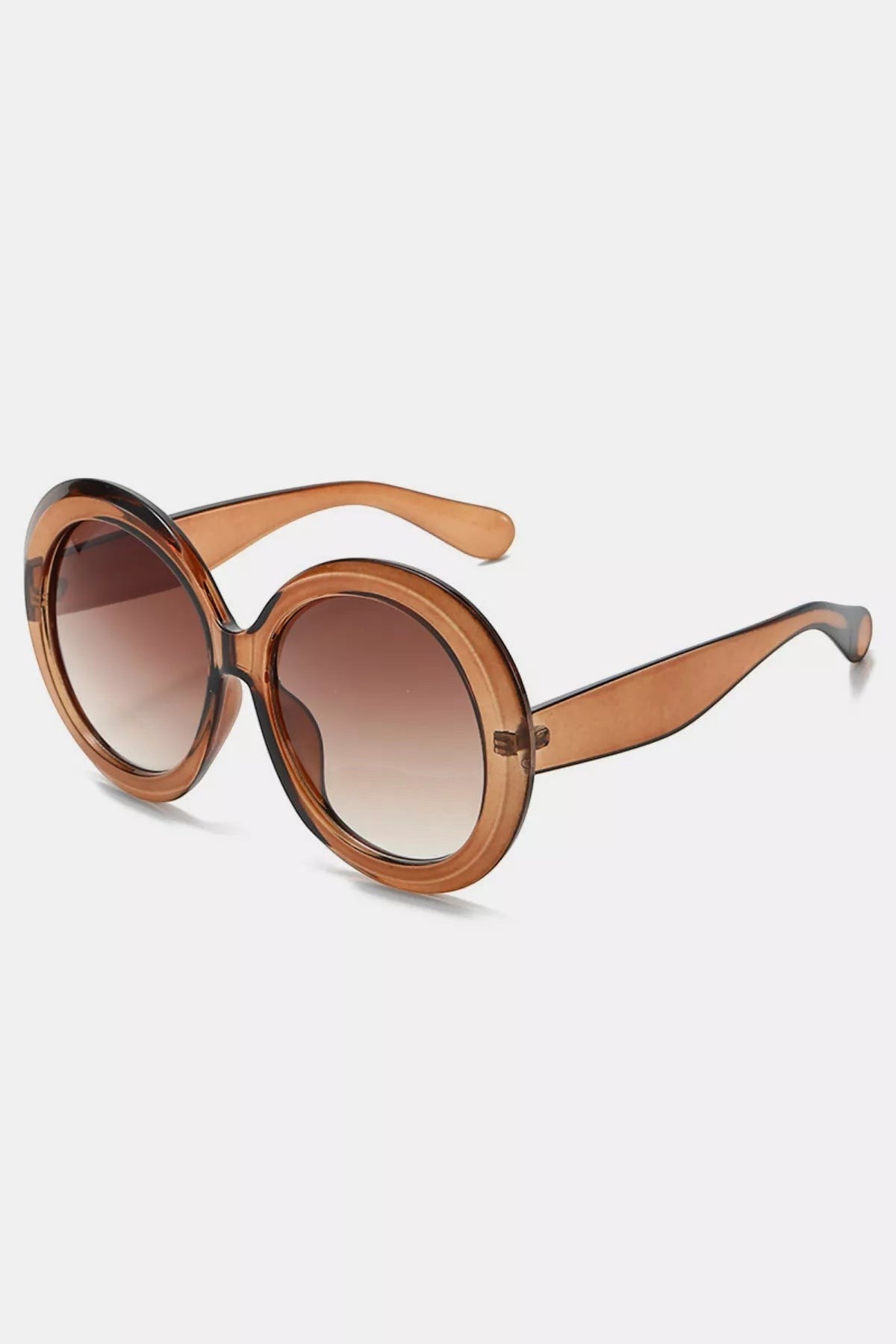 Urban Fashion & Streetwear | Craftklart oversized round sunglasses with translucent brown polycarbonate frames
