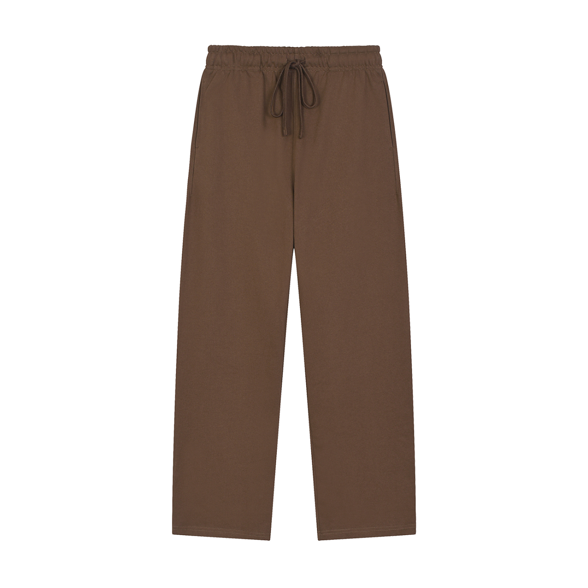Urban Fashion & Streetwear | Craftklart brown straight-leg sweatpants with an elastic drawstring waistband.