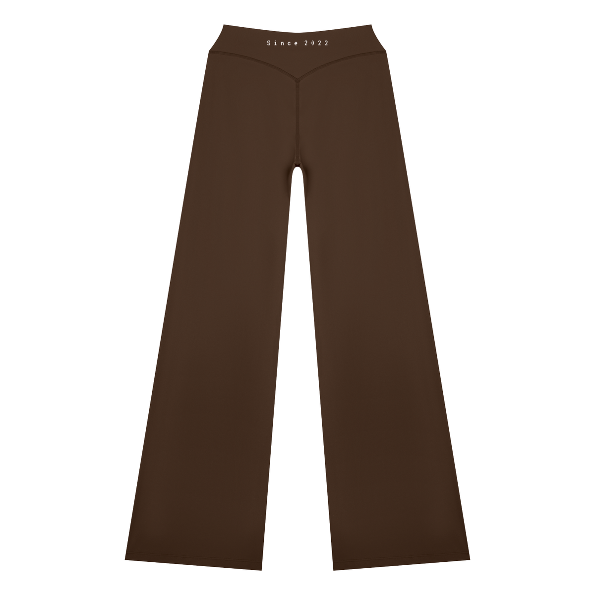 Urban Fashion & Streetwear | Craftklart high rise brown yoga pants with a straight leg silhouette and elastic waist.