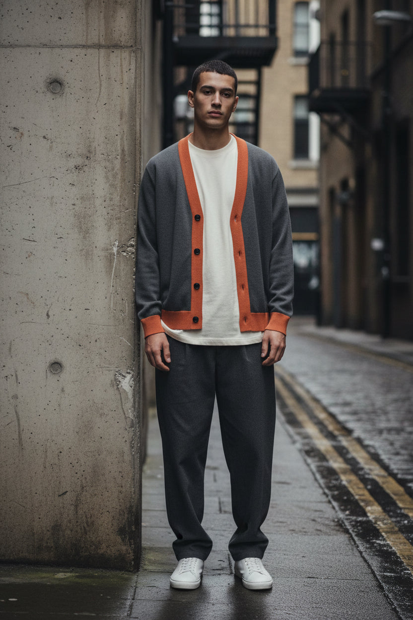 Urban Casual Knitted Cardigan from Urban Fashion & Streetwear, featuring a cozy knit design and casual style.