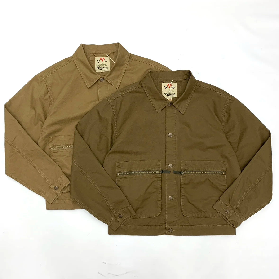 Two Urban Fashion & Streetwear | Craftklart men's cotton workwear jackets in tan and olive with turn-down collars.