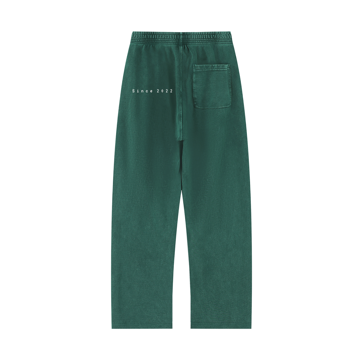 Urban Fashion & Streetwear | Craftklart green mineral wash cotton sweatpants with straight leg and back pocket