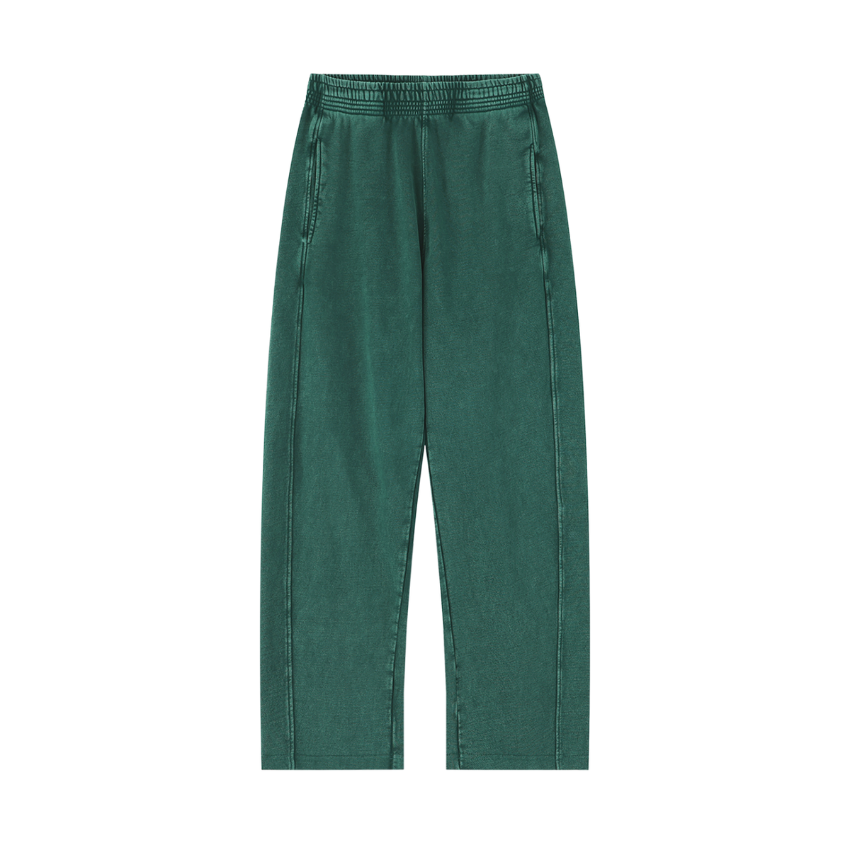 Urban Fashion & Streetwear | Craftklart unisex green mineral wash heavyweight cotton sweatpants with straight leg.