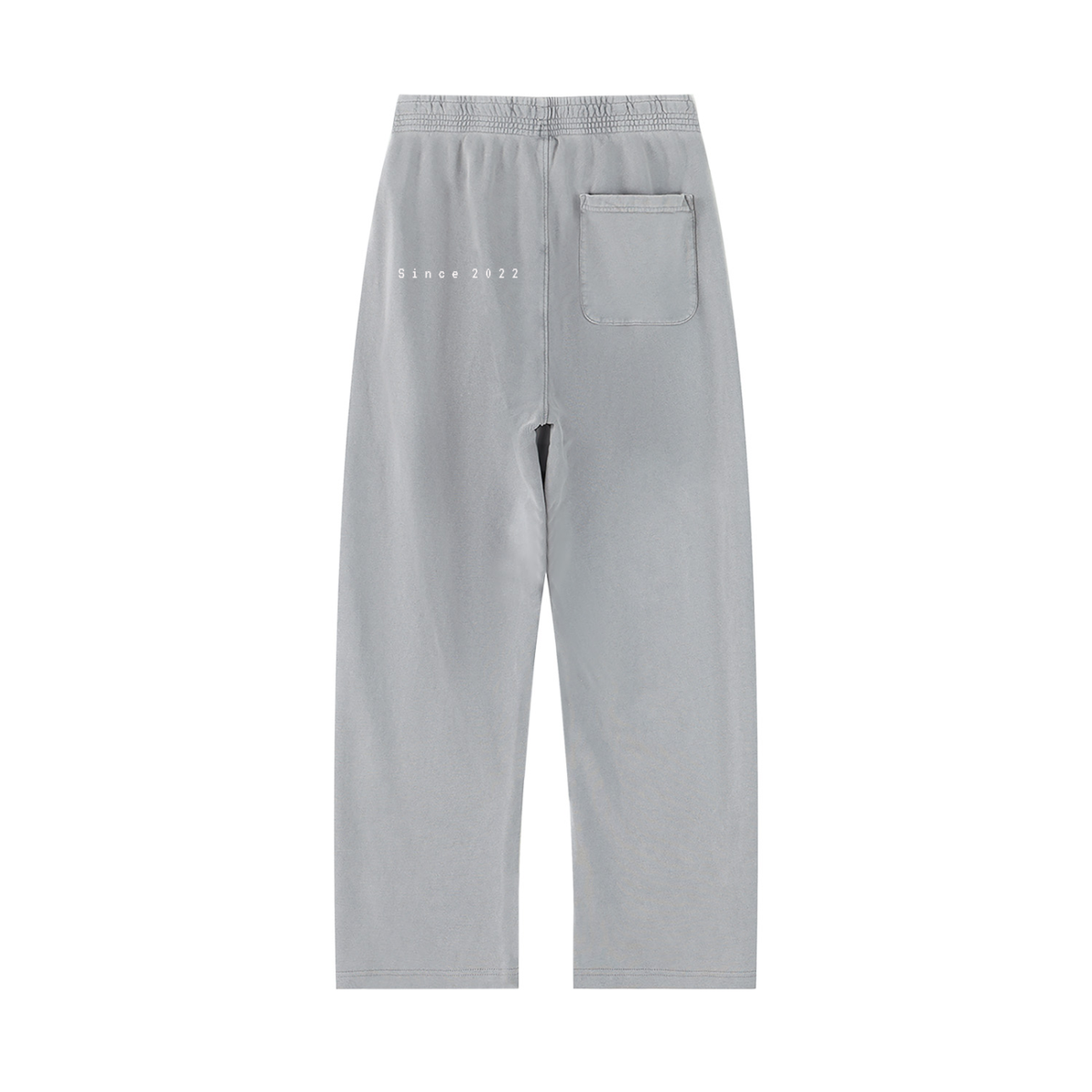 Back view of Urban Fashion & Streetwear | Craftklart grey mineral wash cotton sweatpants with a single back pocket.