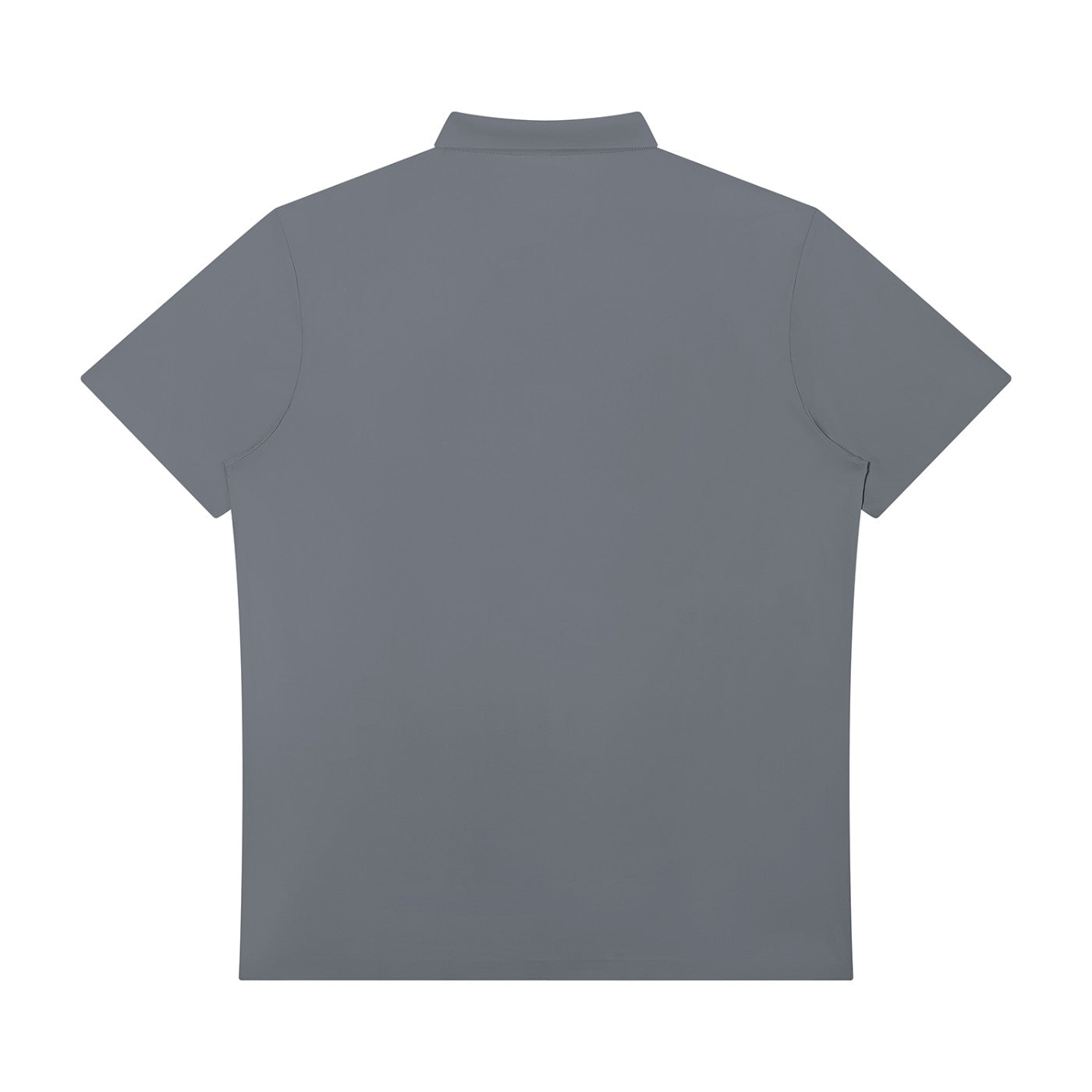 Back view of a grey Urban Fashion & Streetwear | Craftklart slim-fit performance polo shirt in nylon-spandex blend.
