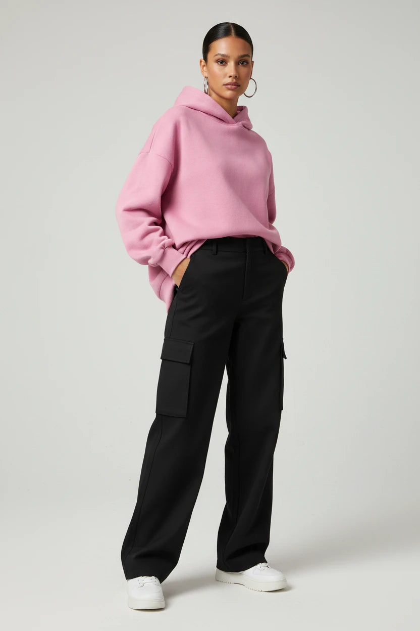 Black 2026 Spring unisex oversized hoodie sweatshirt from Urban Fashion & Streetwear Craftklart, showing a relaxed fit and soft fabric.