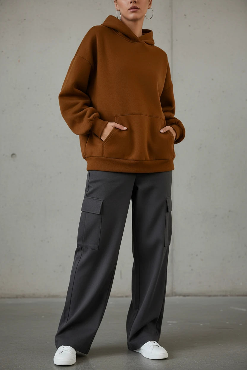Black 2026 spring unisex oversized hoodie sweatshirt by Urban Fashion & Streetwear, featuring a relaxed fit and casual style.