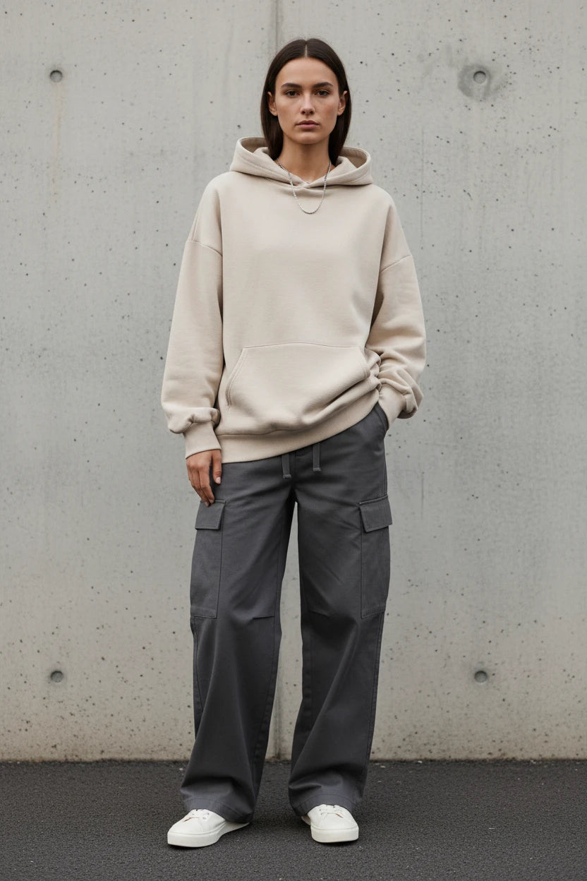 Black 2026 spring unisex oversized hoodie sweatshirt from Urban Fashion & Streetwear, featuring a relaxed fit and stylish design.