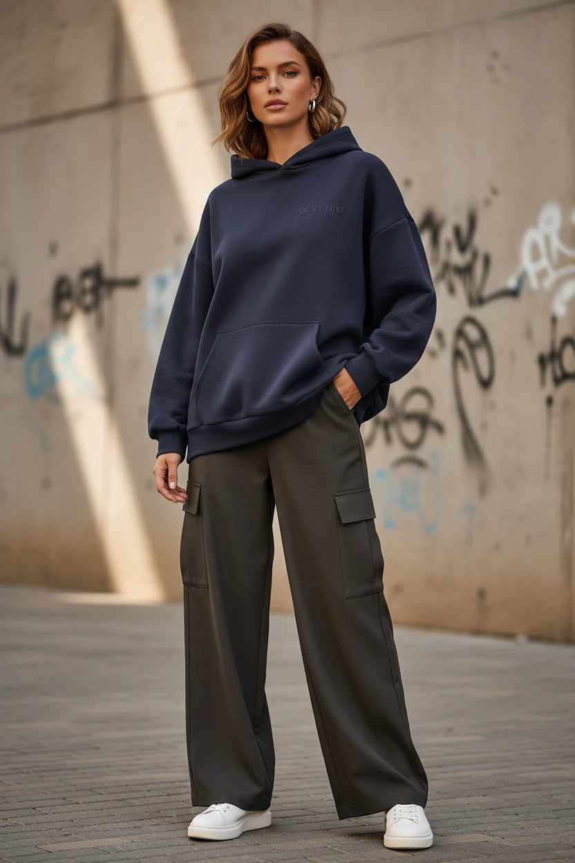Black 2026 spring unisex oversized hoodie sweatshirt from Urban Fashion & Streetwear, featuring a relaxed fit and casual style.