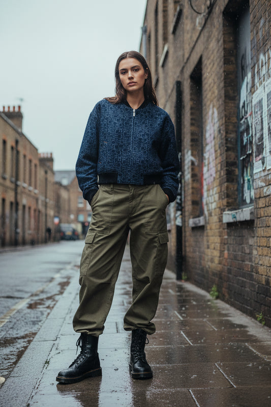 Women's blue denim casual jacket by Urban Fashion & Streetwear, simple coat style, lightweight and versatile for everyday wear.