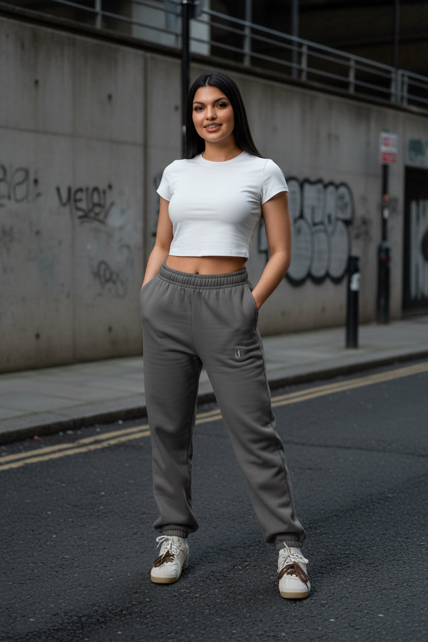 Black heavyweight CKL Urban Authority sweatpants with relaxed fit fleece jogger style, featuring an urban fashion streetwear design.