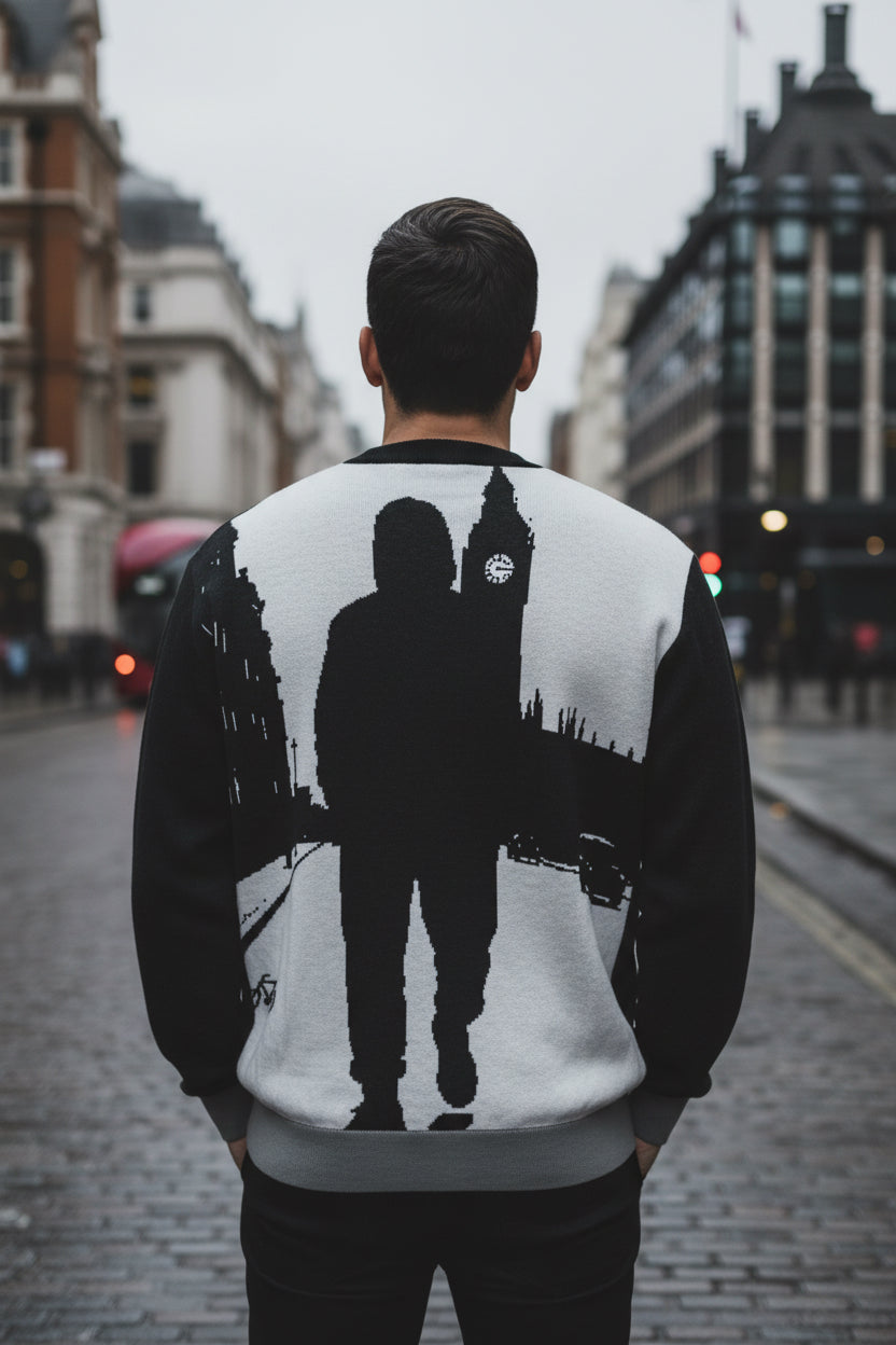 Relaxed fit knitted crew neck sweater by Urban Fashion & Streetwear, styled as a casual jumper with a cozy texture.