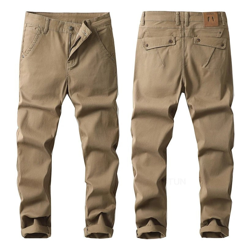 Urban Fashion & Streetwear | Craftklart KSTUN khaki cotton stretch straight-fit business casual trousers