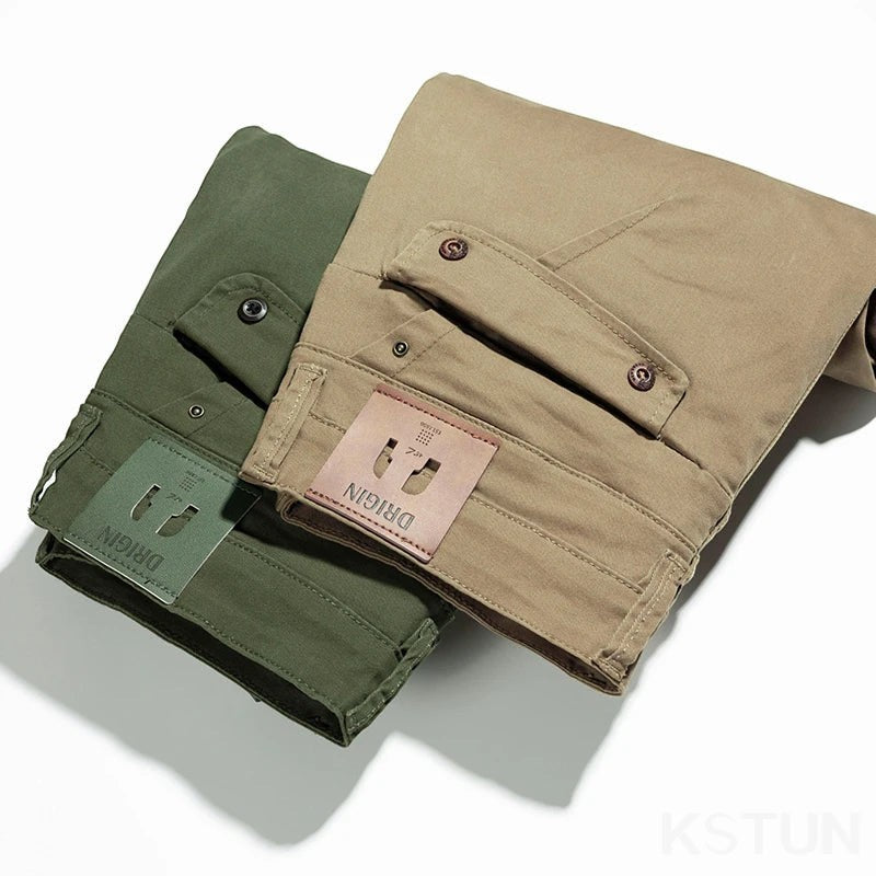 Urban Fashion & Streetwear | Craftklart KSTUN men's cotton stretch business casual pants in khaki and green