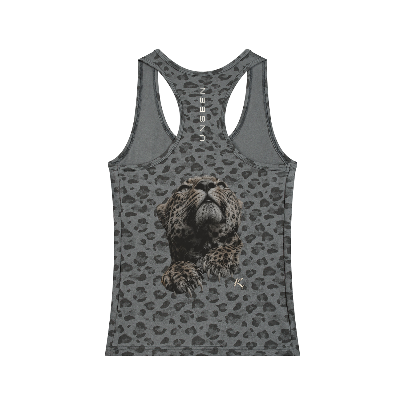 Urban Fashion & Streetwear | Craftklart UNSEEN grey leopard print cotton blend racerback tank top for women