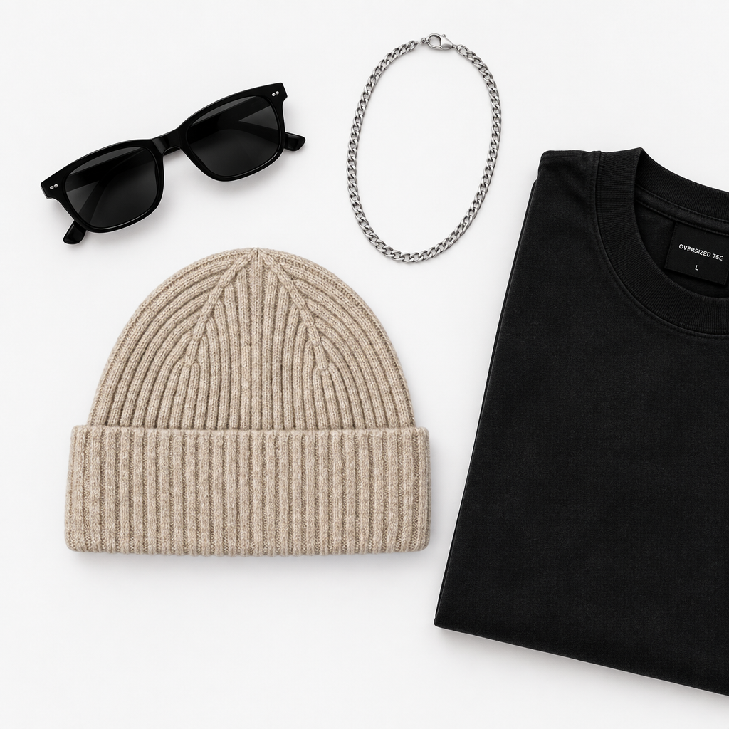 C R A F T K L A R T essential ribbed knit winter beanie hat in merino wool, suitable for urban streetwear and cold weather.