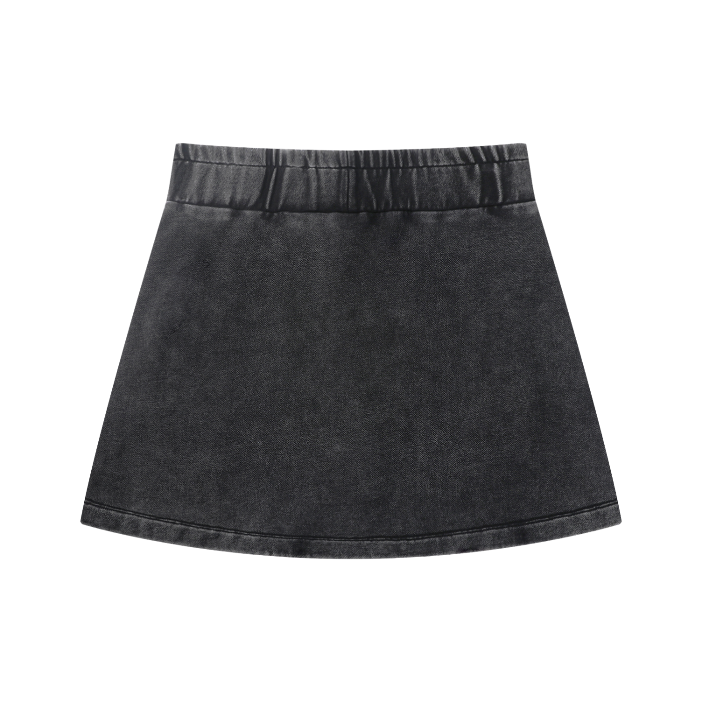 Urban Fashion & Streetwear | Craftklart black mineral wash A-line mini skirt with an elastic waistband.