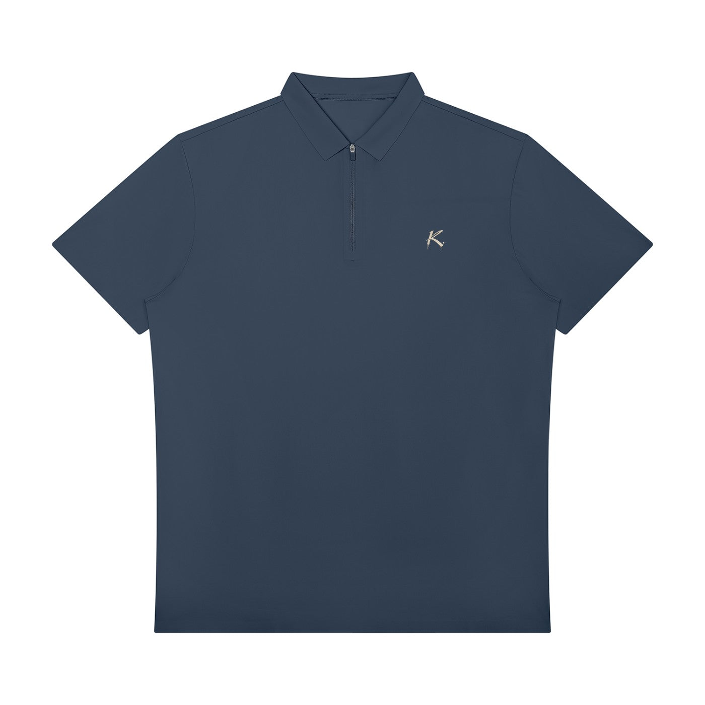 Urban Fashion & Streetwear | Craftklart navy blue performance polo shirt with a quarter-zip and slim-fit design.