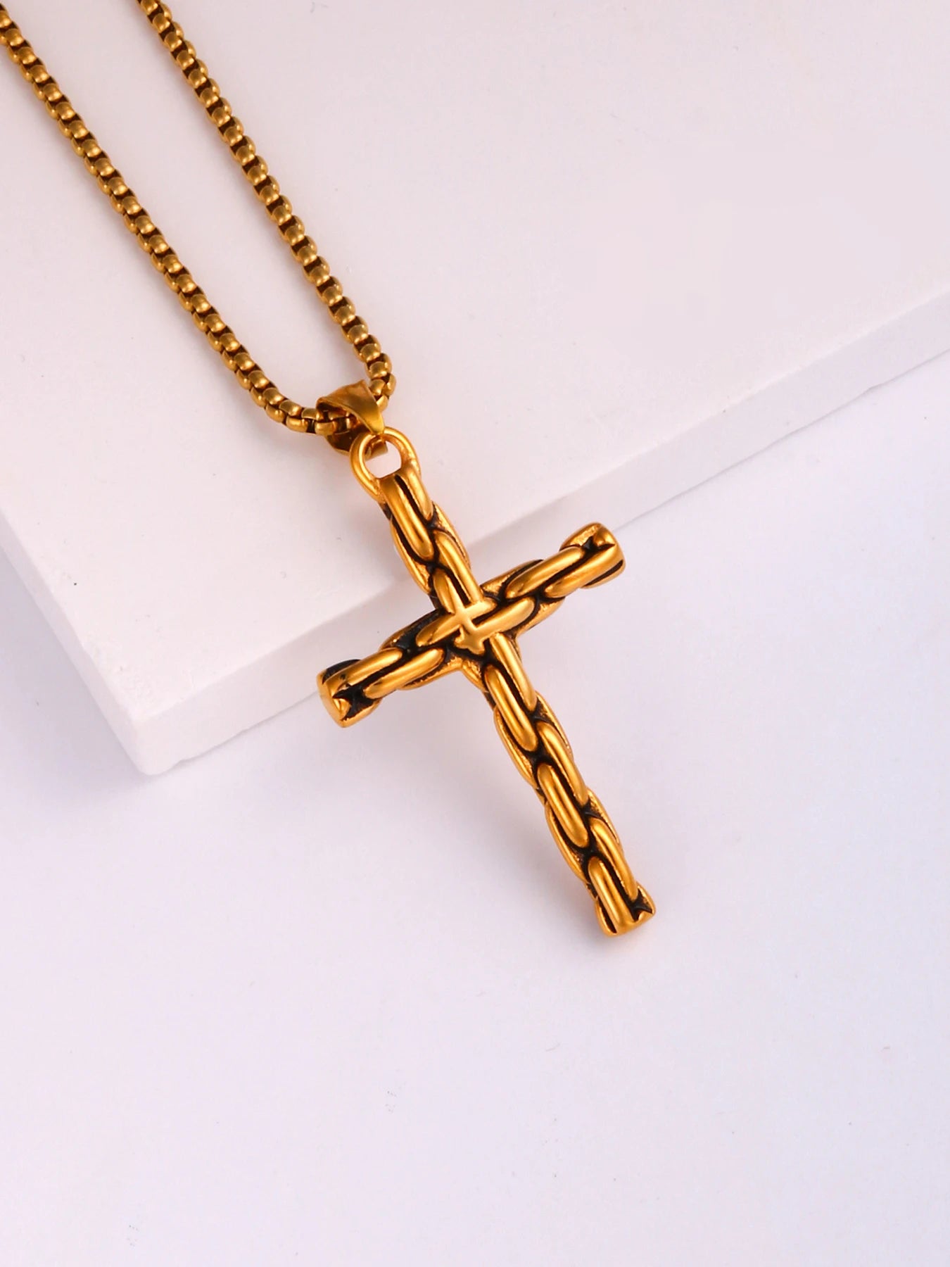 Silver Nordic Street stainless steel male necklace with urban streetwear style, featuring a sleek, modern design.