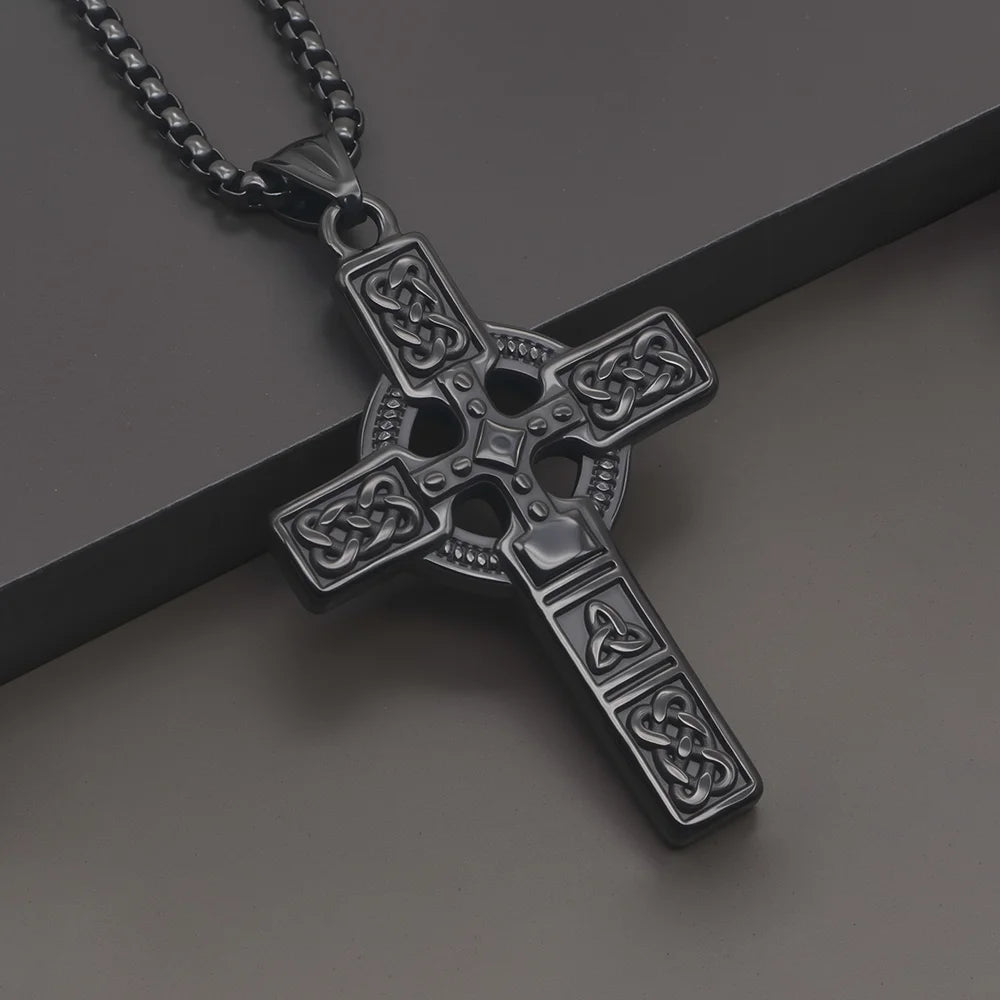 Silver Nordic Street Stainless Steel Male Necklace with bold urban streetwear style, featuring a sleek, modern chain design.