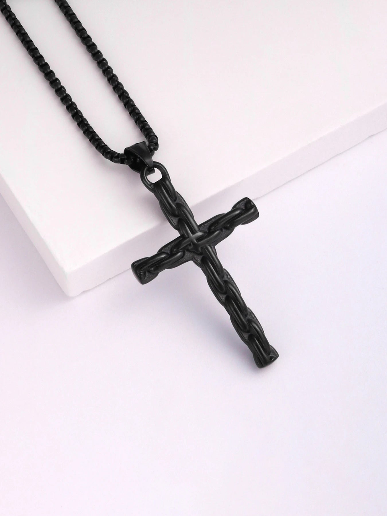 Silver Nordic Street Stainless Steel Male Necklace showcasing a modern urban design and durable stainless steel chain.