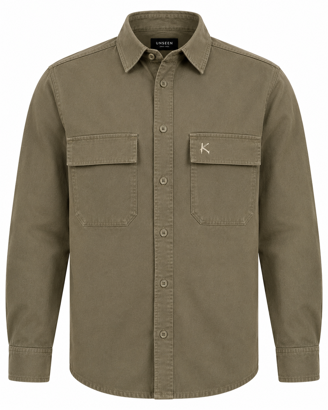 Urban Fashion & Streetwear | Craftklart olive green utility overshirt with button-down front and two chest pockets