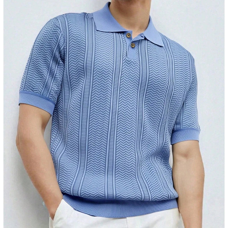 Men's Knit Polo Shirt – Breathable Short Sleeve Golf Shirt | 4 Sizes | Minimalist Streetwear | Craftklart