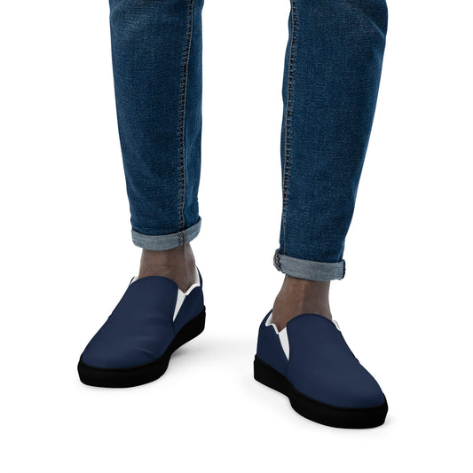 Men’S Urban Blue Slip-On Canvas Shoes | Minimalist Streetwear | Craftklart