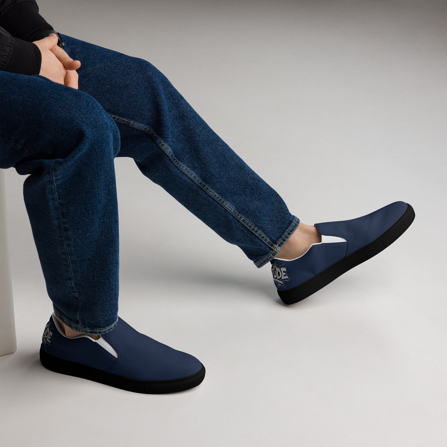 Men’S Urban Blue Slip-On Canvas Shoes | Minimalist Streetwear | Craftklart
