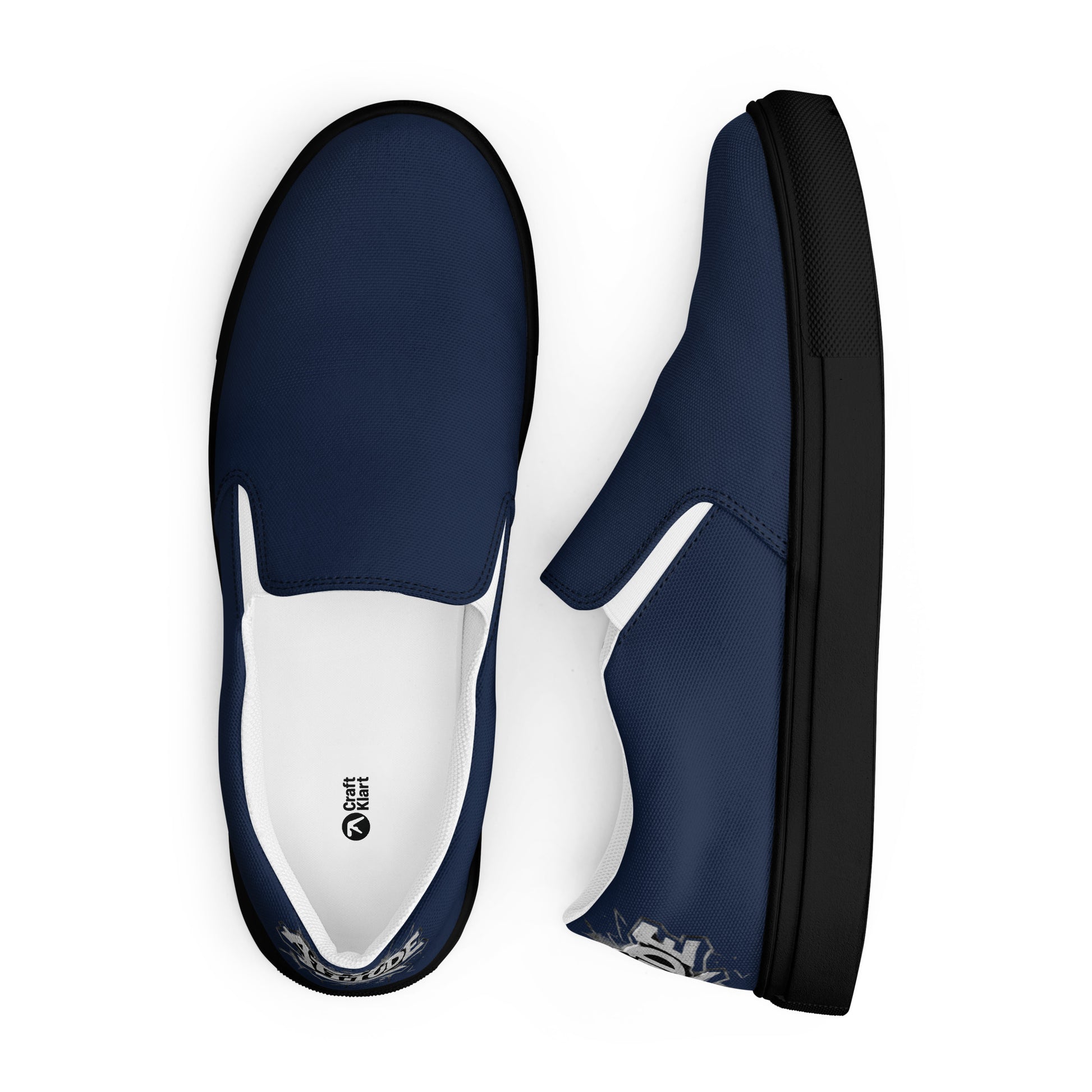 Men’S Urban Blue Slip-On Canvas Shoes | Minimalist Streetwear | Craftklart